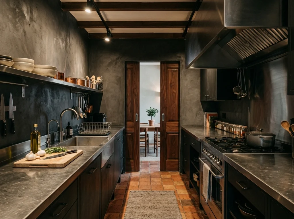 11. The Parallel Double-Galley with Pocket Doors