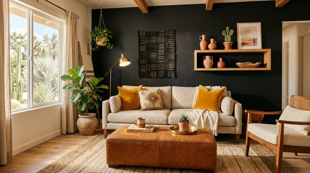 11. The Earthy Ochre and Black Palette