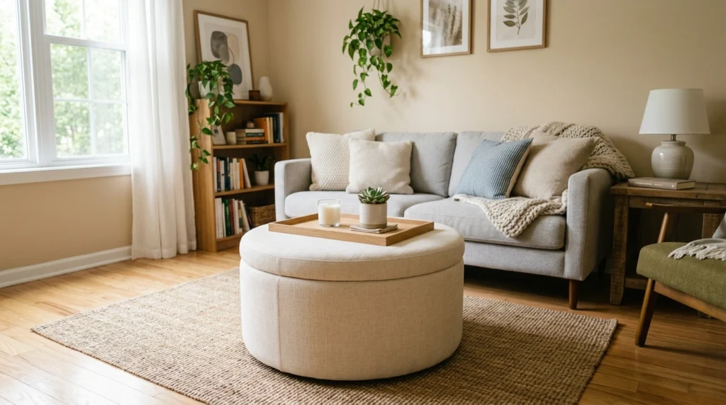 12. Hidden Storage Coffee Tables or Ottomans