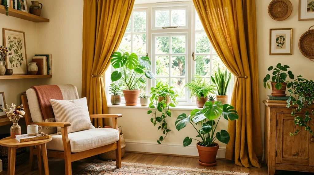 12. Rich Mustard Yellow Drapes for a Splash of Personality