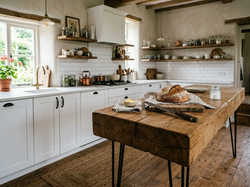 12. The Single-Wall Kitchen with a Floating Butcher Block