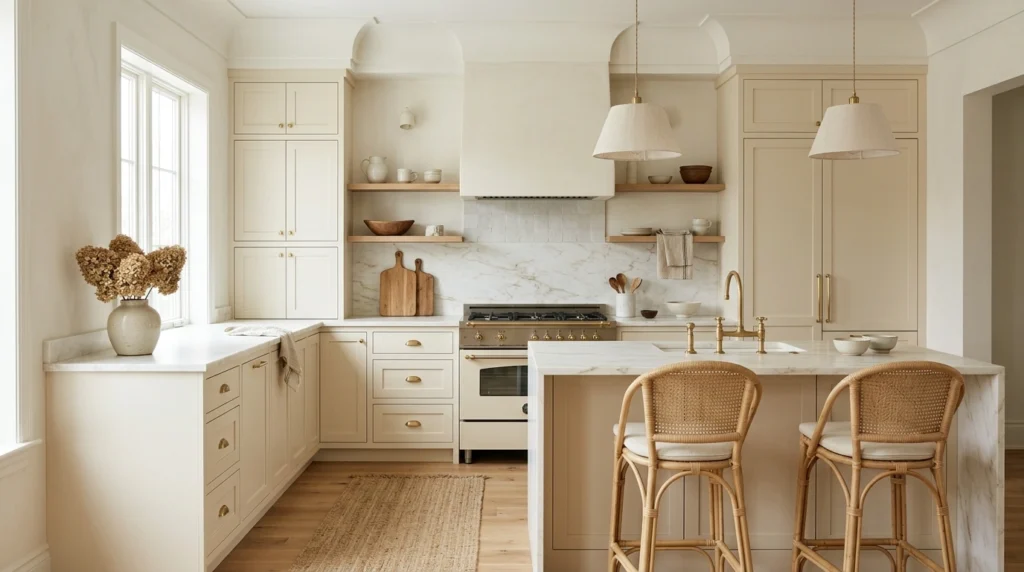 12. Cream-on-Cream Layering of Different Shades of Off-White