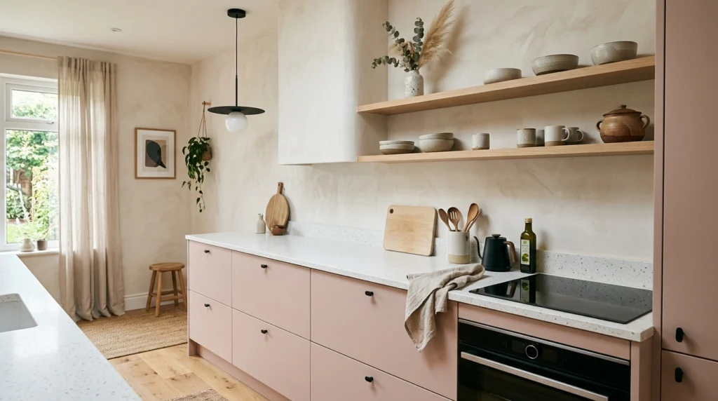 12. Barely-There Soft Pink Cabinets