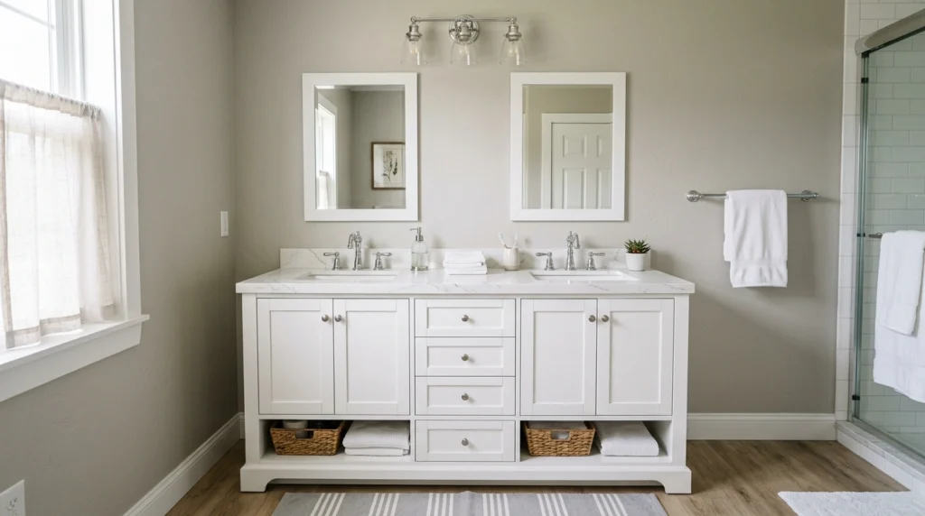 12. The Clean All-White Shaker with Polished Chrome