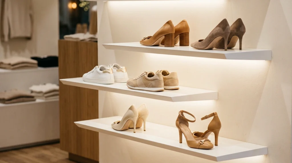 12. Slanted Floating Shoe Shelves