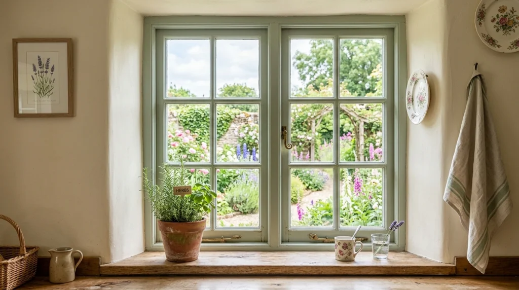 13. Pale Sage Green Trim and Window Frames