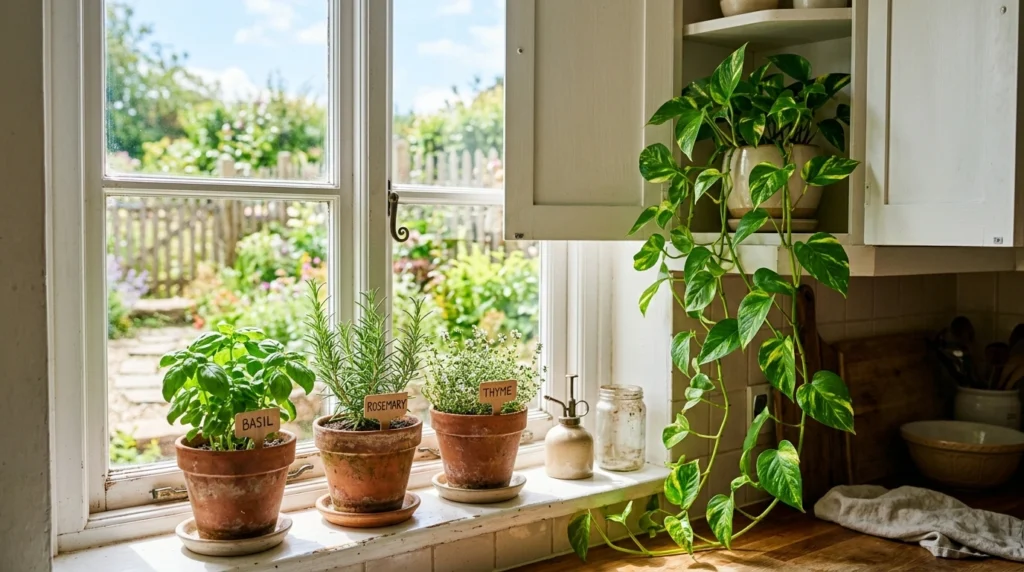 14. Indoor Potted Plants and Fresh Herb Gardens to Breathe Life