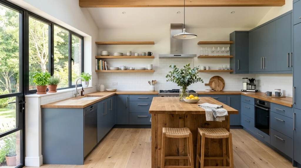 14. Slate Blue-Gray Cabinets
