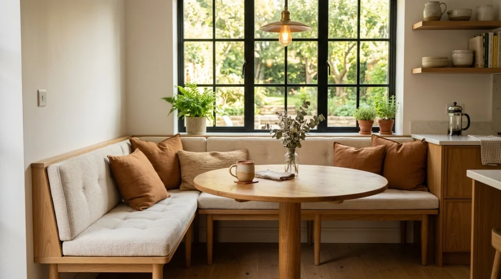 15. A Cozy Built-In Kitchen Banquette