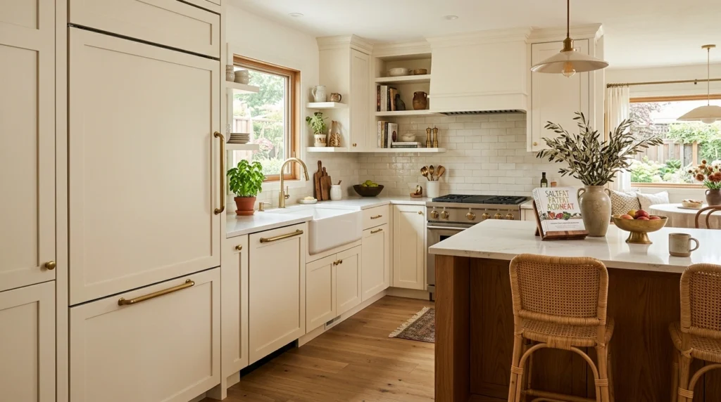 15. Integrated Panel-Ready Appliances for a Seamless, Cozy Look