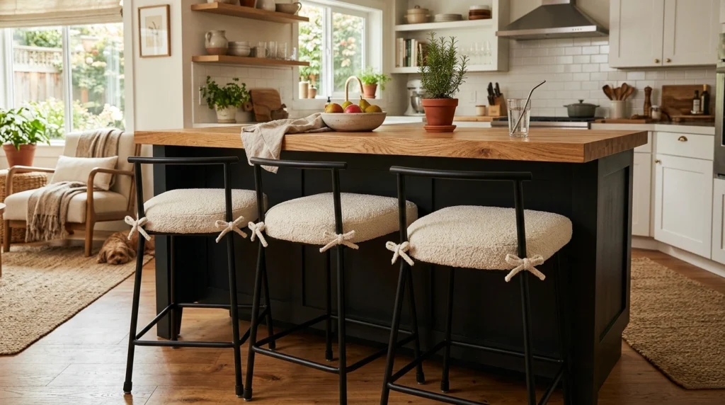 15. The Cozy Barstool Seat Cushions