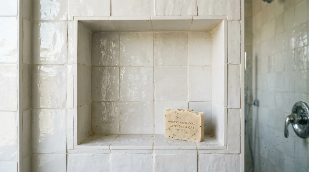 15. Recessed Shower Niches with Handmade Zellige Tiles