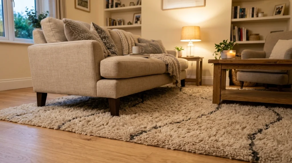 16. Plush High-Pile Rug Layering
