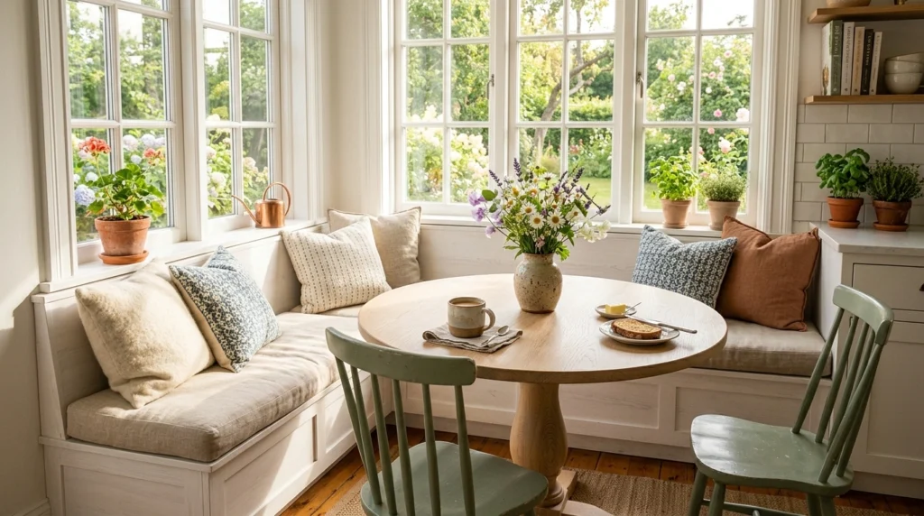 Cozy Breakfast Nook with Built-In Bench Seating