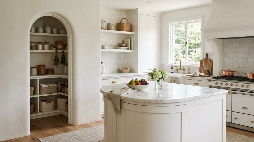 16. A Contrasting Dark Oak or Soft Sage Green Kitchen Island