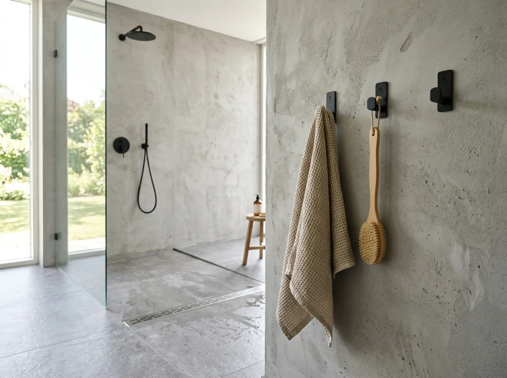 16. The European Wet Room Layout with Minimal Wall Hooks