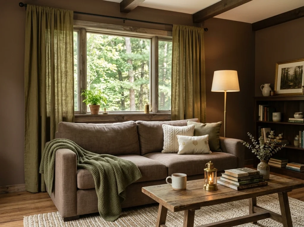 17. Warm Olive Green and Soft Mocha