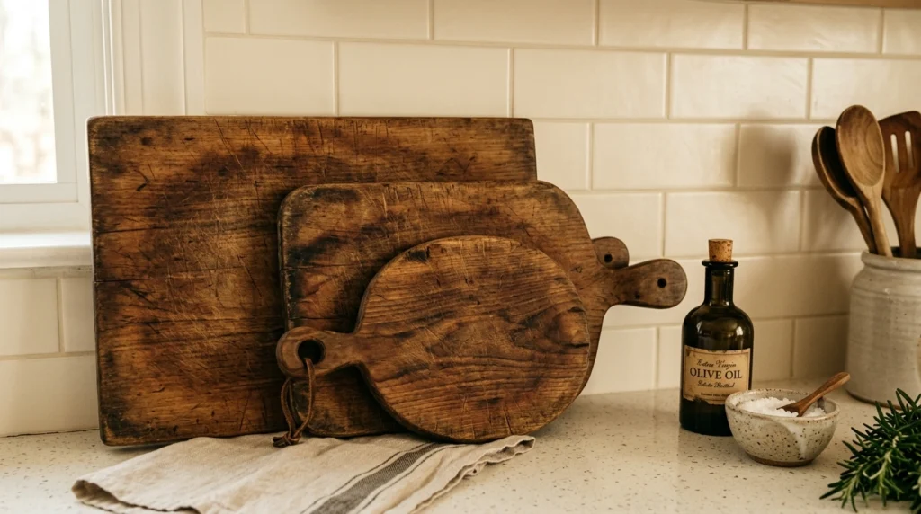 Layered Styling with Vintage Wooden Cutting Boards