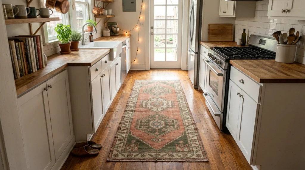 17. Vintage Rugs or Runners to Warm Up the Floor