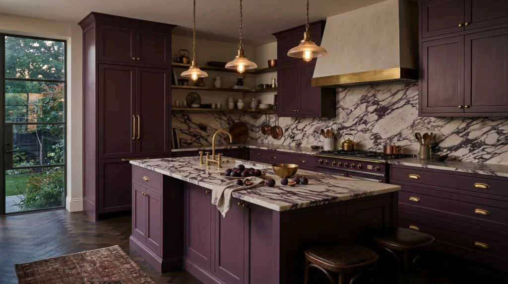 17. Deep Plum Cabinets