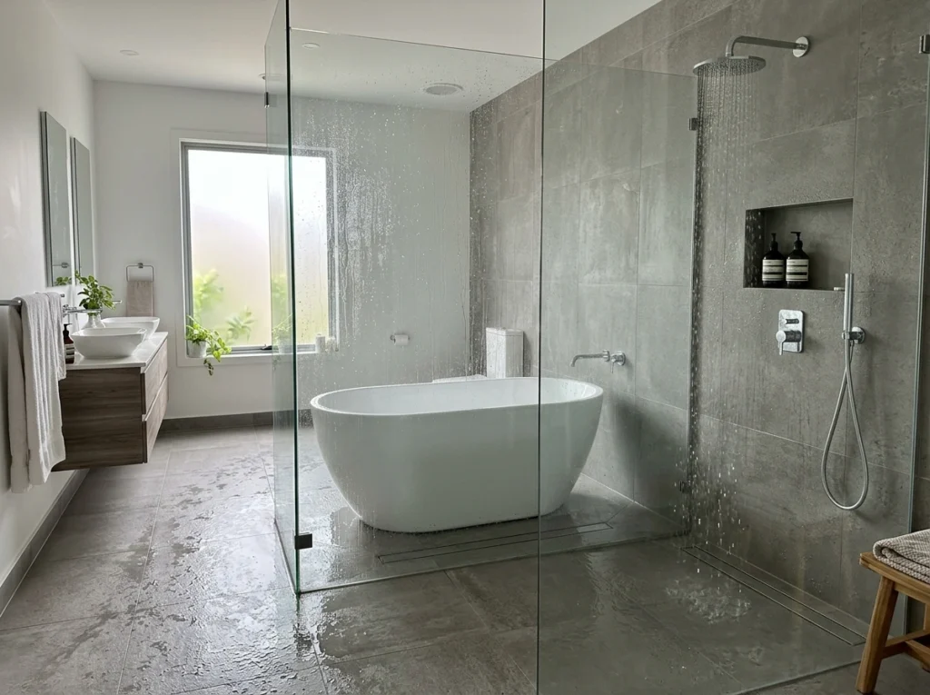 17. Wet-Room Style Open Shower Integration