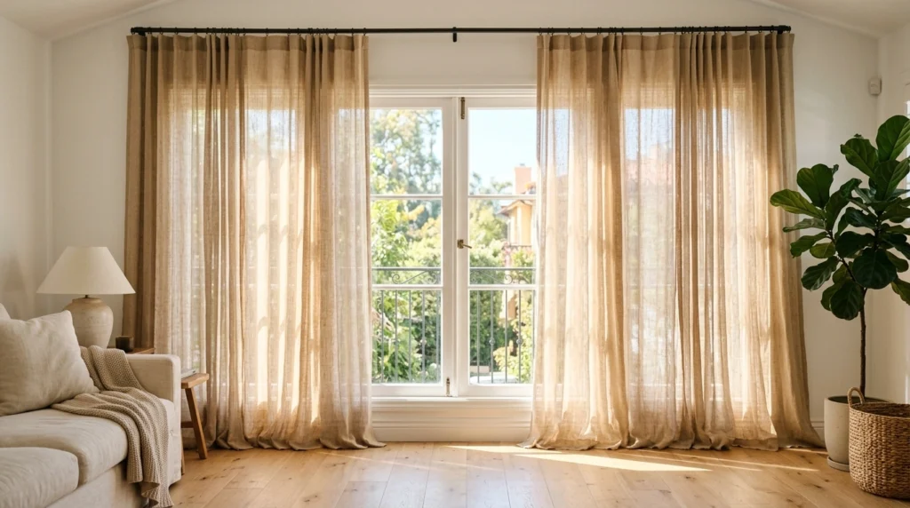 18. Sheer Linen Floor-to-Ceiling Drapery