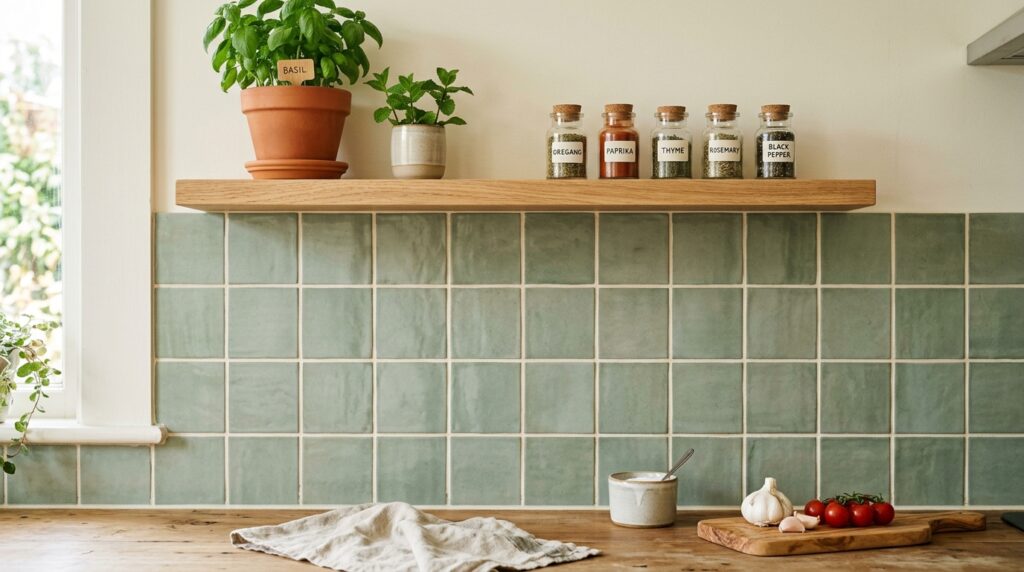 18. Muted Sage Green Square Ceramic
