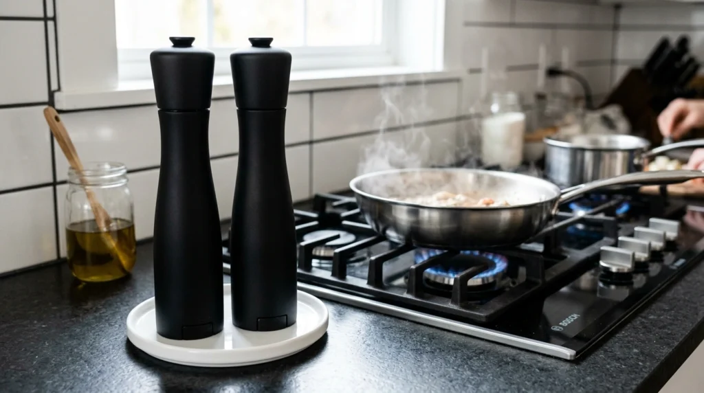 18. The Modern Matte Black Salt and Pepper Grinders