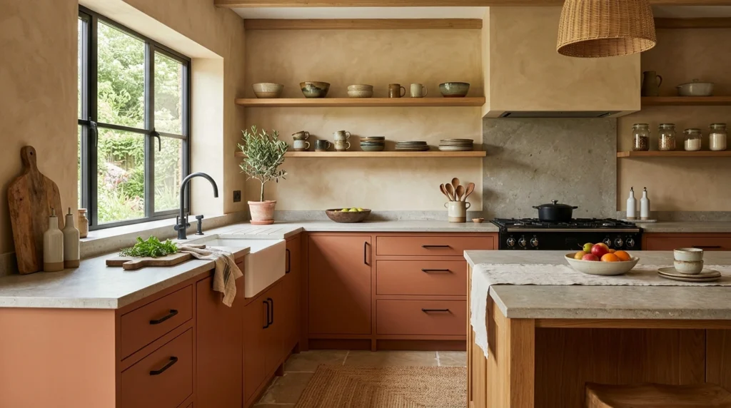 18. Warm Clay Cabinets