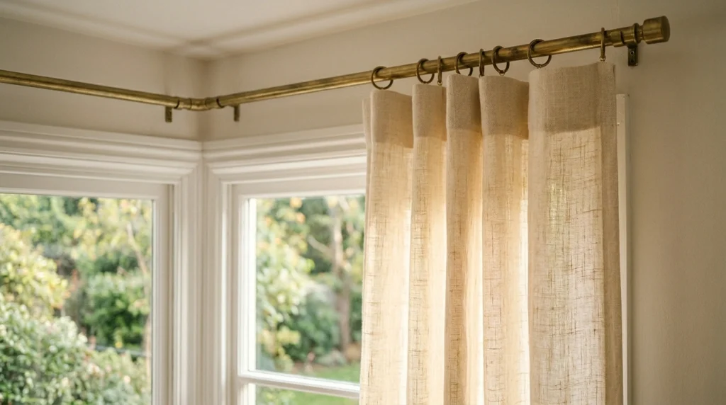 1. Creamy Belgian Linen Hung High and Wide