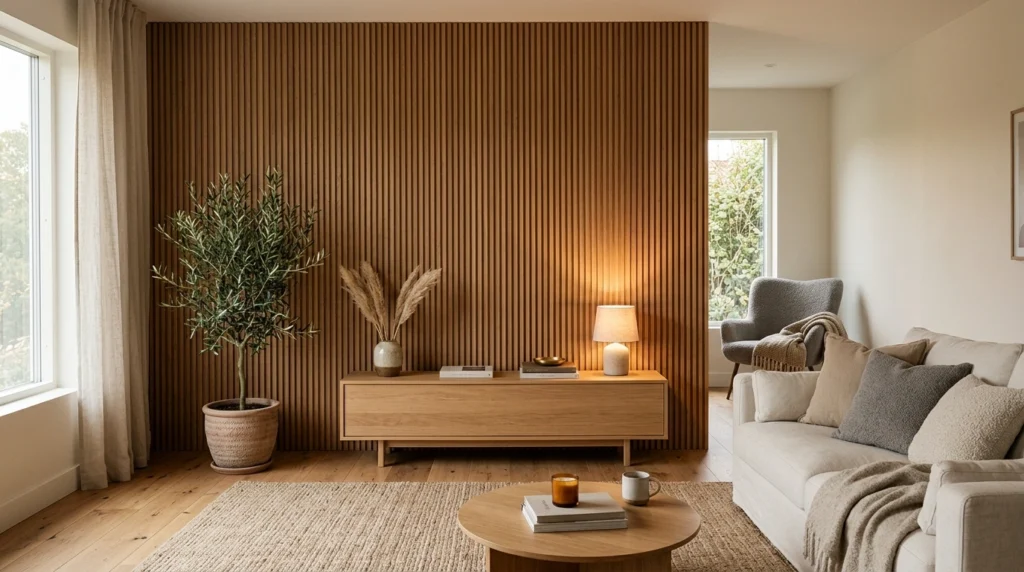 01. The Warmth of Fluted Wood Slat Paneling