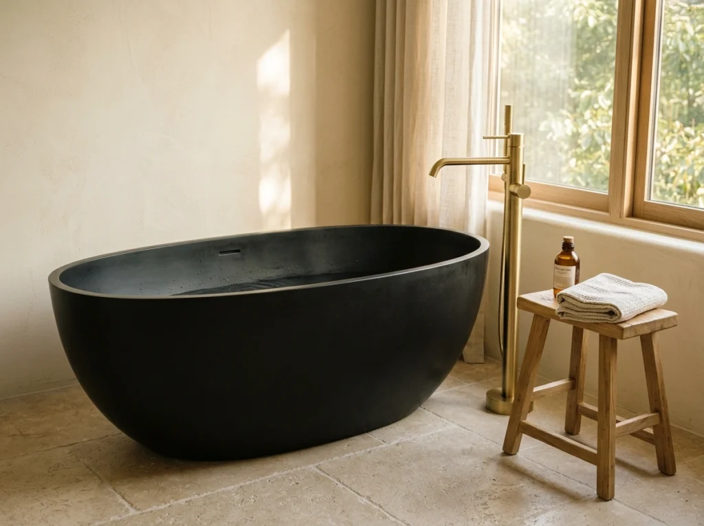 1. The Matte Black Minimalist Tub
