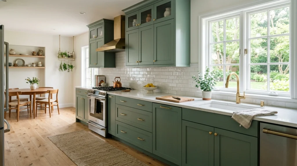 20. Eucalyptus Green Cabinets