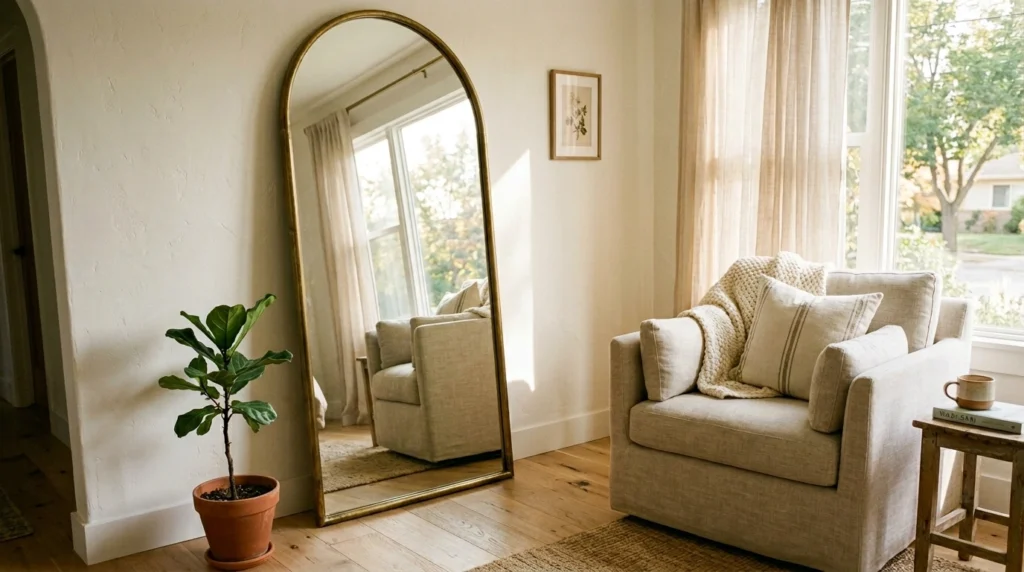 2. The Floor-Length Arch Mirror