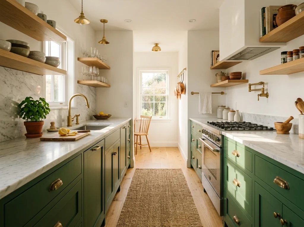 2. The High-Contrast Galley Kitchen