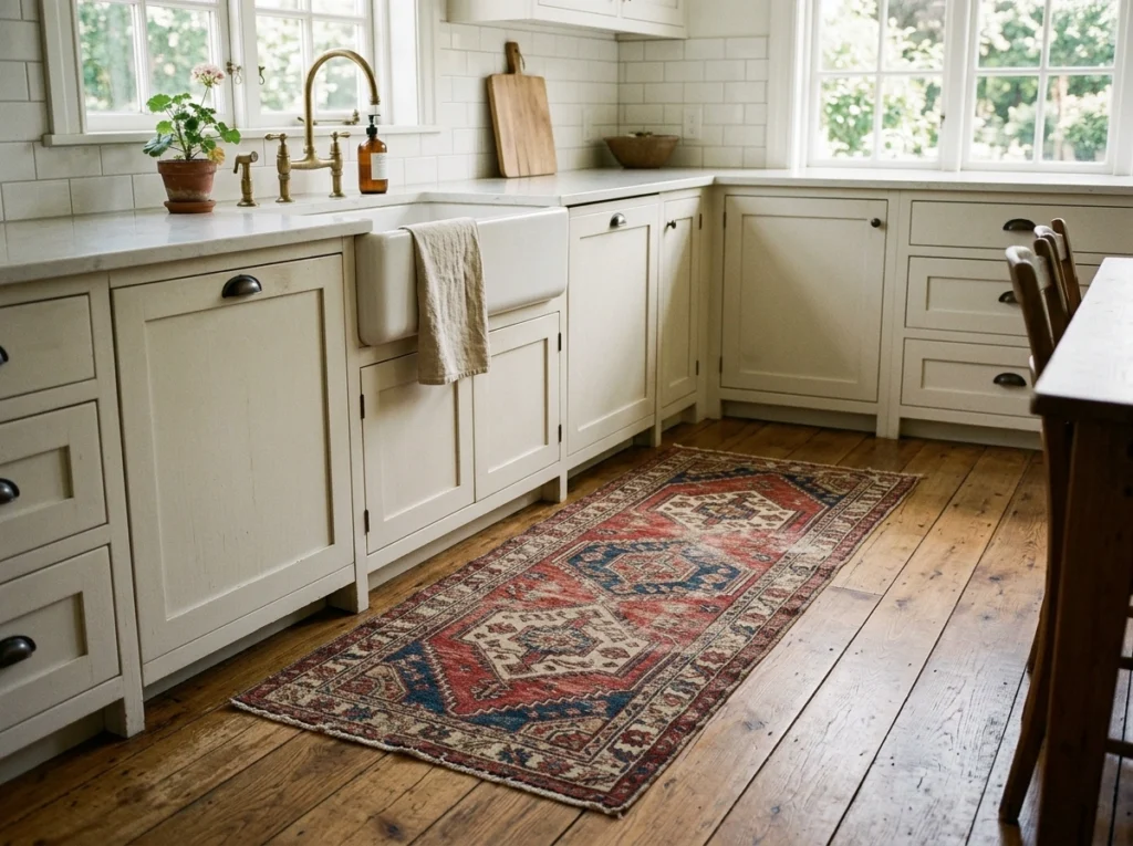 2. Layering Vintage Rugs or Runners