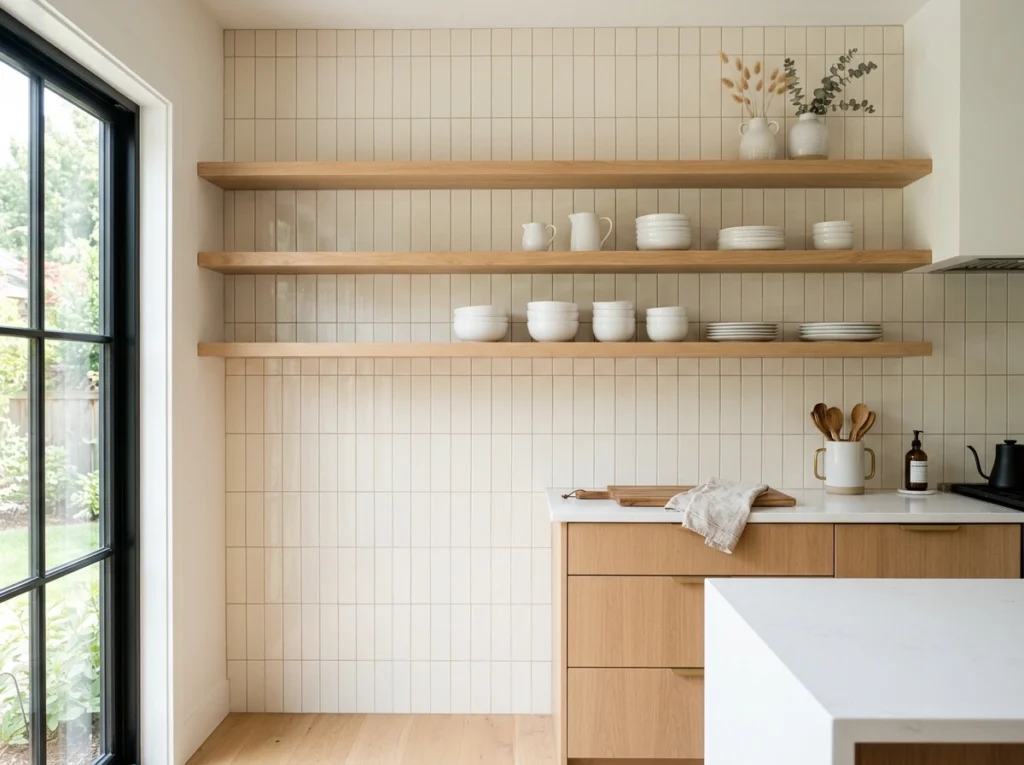 2. Vertically Stacked Subway Tile for Subtle Modern Height