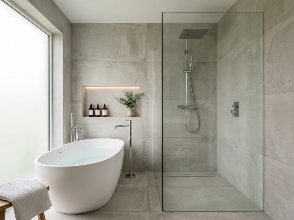 2. The Integrated Wet Room with Built-In Wall Niches