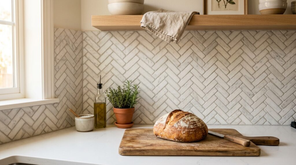 03. Tumbled Marble Herringbone
