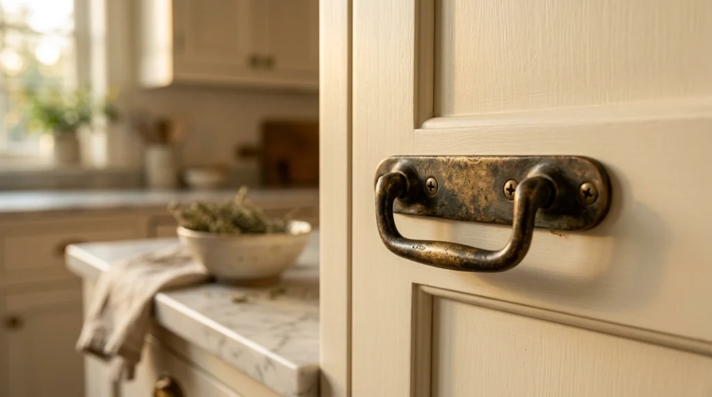 3. Unlacquered Brass Hardware and Warm Metallic Fixtures