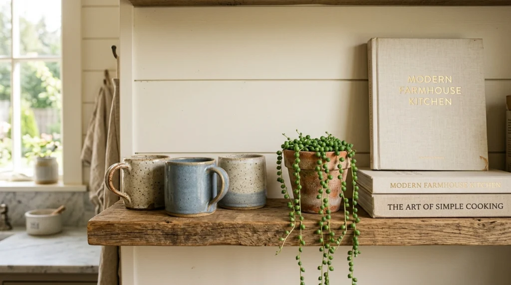 3. The Layered Open Shelving Mug Vignette