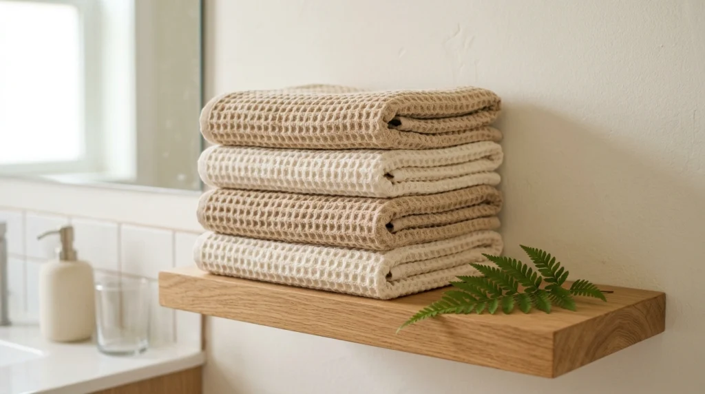 4. Natural Teak Bath Mats for Underfoot Warmth