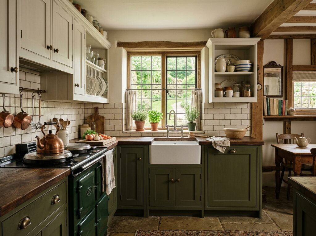 5. Muted Olive and Chalky Off-White