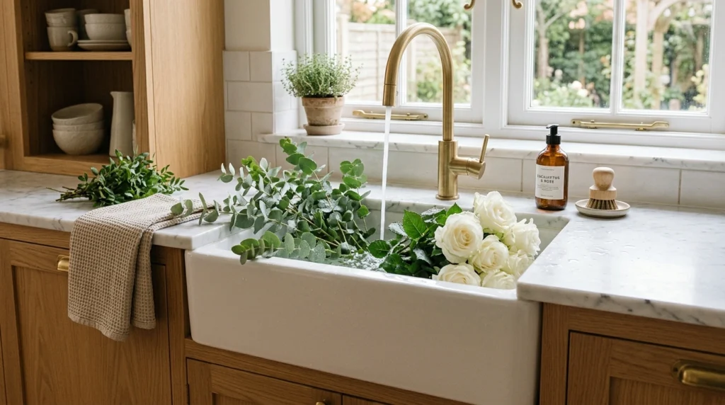 5. Oversized Ceramic Apron-Front Sink with a Low Divide