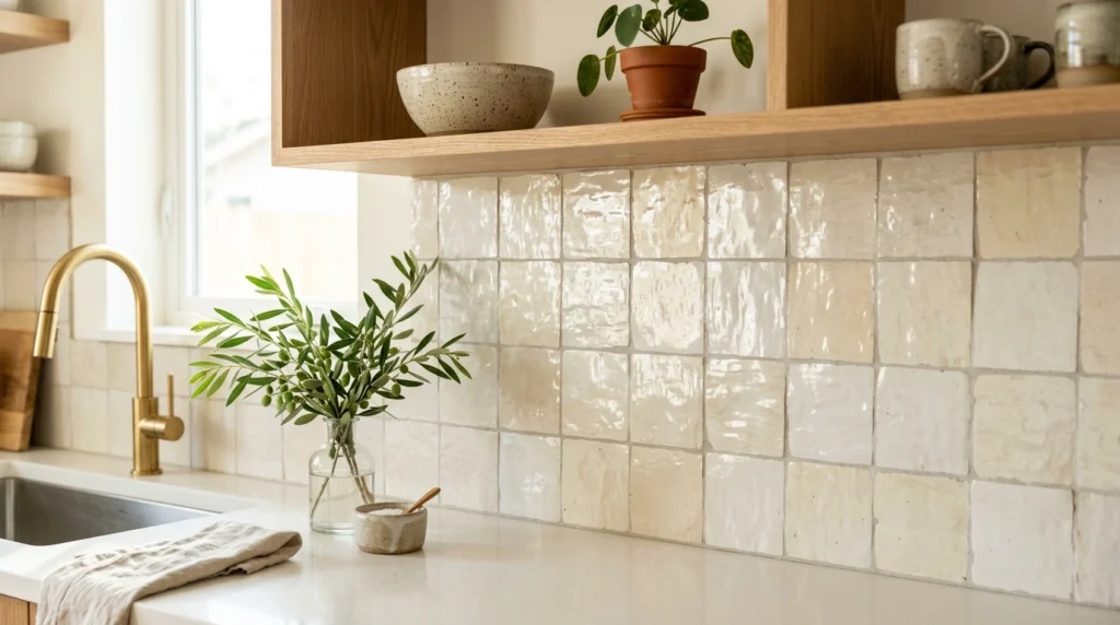5. Textured Zellige Tile Backsplashes That Bounce Natural Light