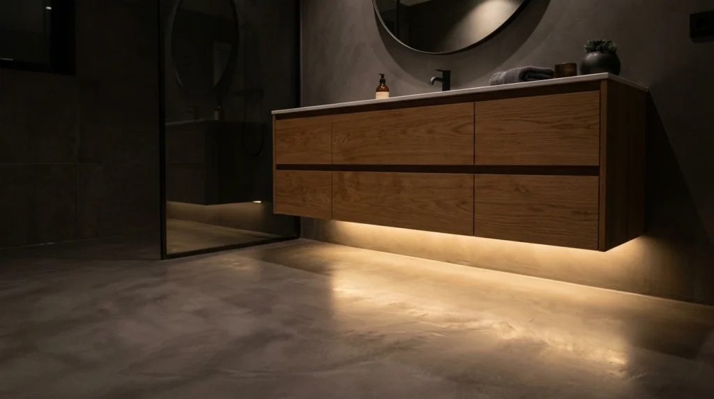 5. Under-Vanity Warm LED Strip Lighting