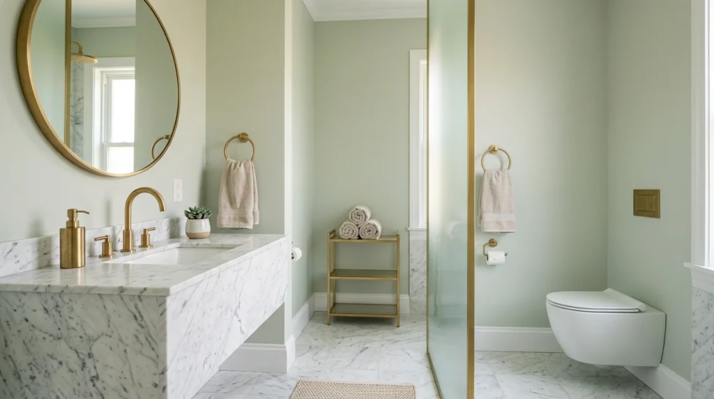 5. Frosted Glass Partitions for Balanced Privacy