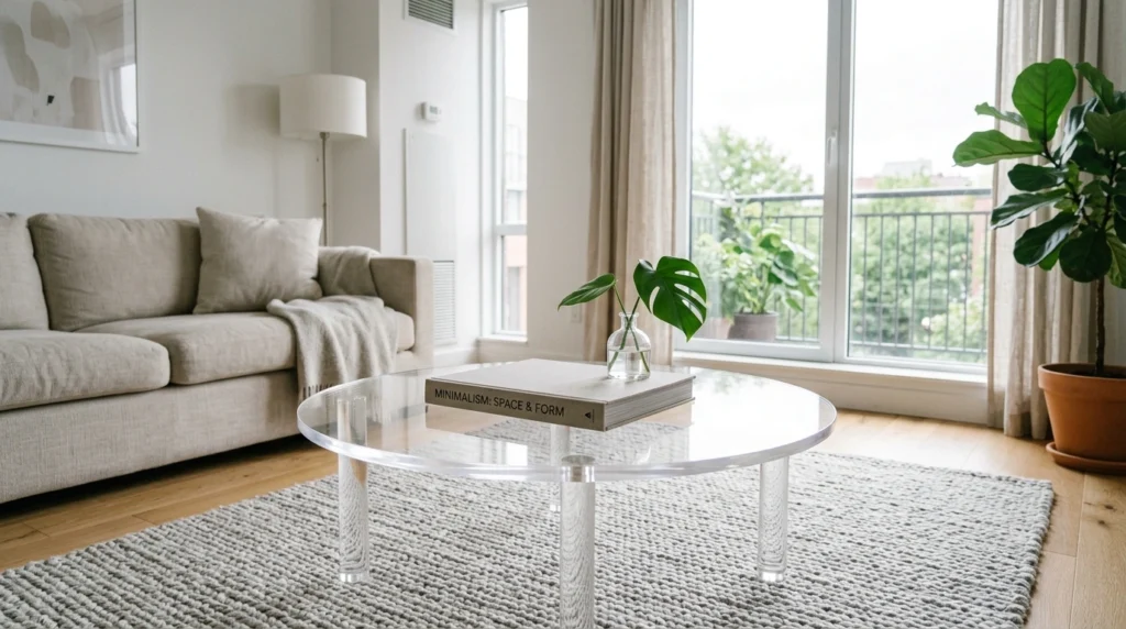 6. Clear Acrylic or Glass Coffee Tables