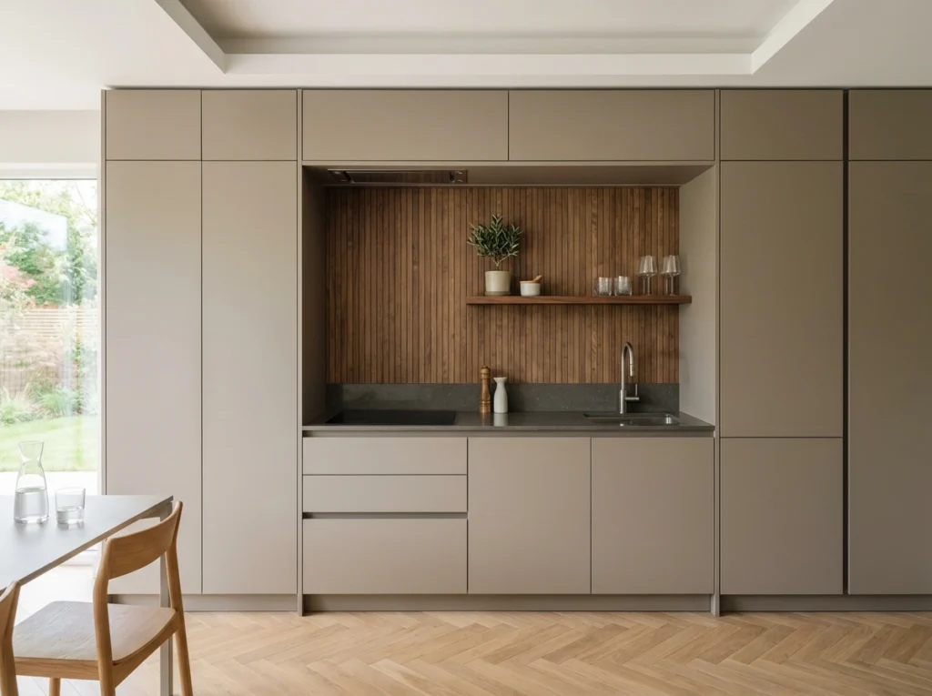 6. The Single-Wall Layout with Floor-to-Ceiling Pantry Towers