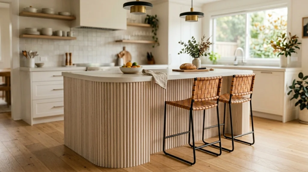 6. Ribbed or Fluted Island Detailing